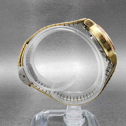 Seiko Watch Women 26mm Champange Dial Gold Tone Date Round 2622-0070 New Battery