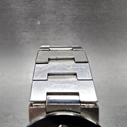 Movado Safiro Watch Men 31mm Black Dial Silver Tone Round 99.C6.877 New Battery4