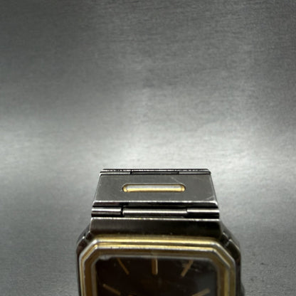 Seiko Tank Watch Men 27mm Gray Dial Gray & Gold Tone 9020-5169 New Battery4