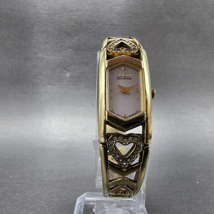 Citizen Eco-Drive Tank Heart Watch Women 15mm MOP Dial Gold Tone Rectangle Runs5
