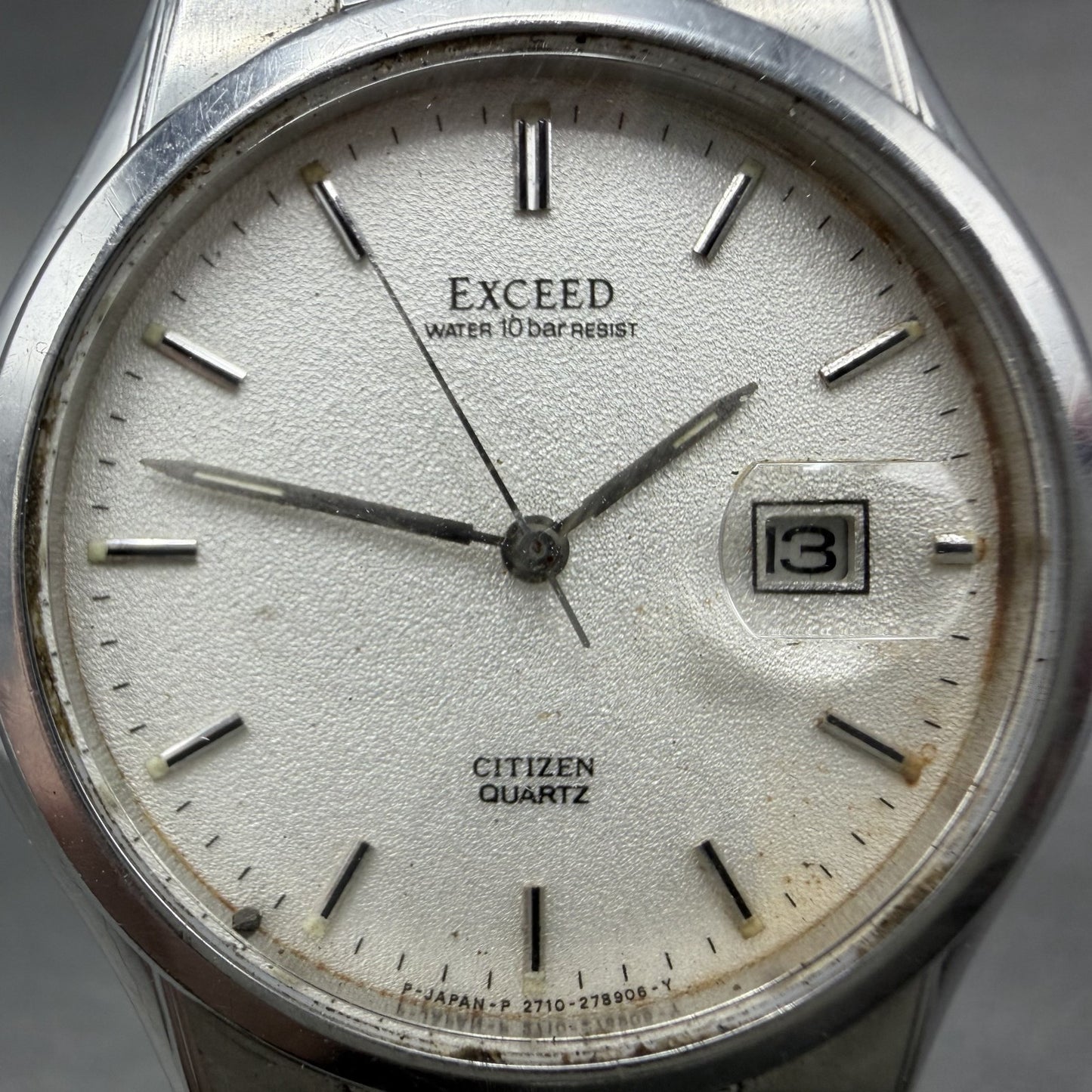 Citizen Exceed Watch Men 34mm White Dial Silver Tone Date 2710-274831 PARTS2