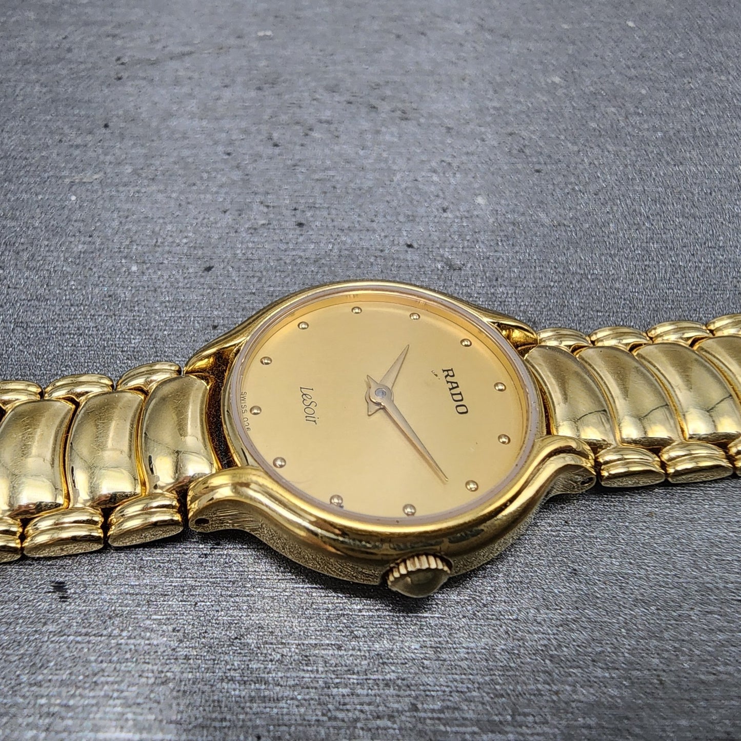 Rado Lesoir Watch Women 23mm Gold Dial Gold Tone Roud 202 PARTS4
