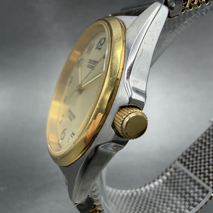 Orient Swimmer Watch Men 35mm Champagne Dial Two Tone Round QW57-B0 New Battery2