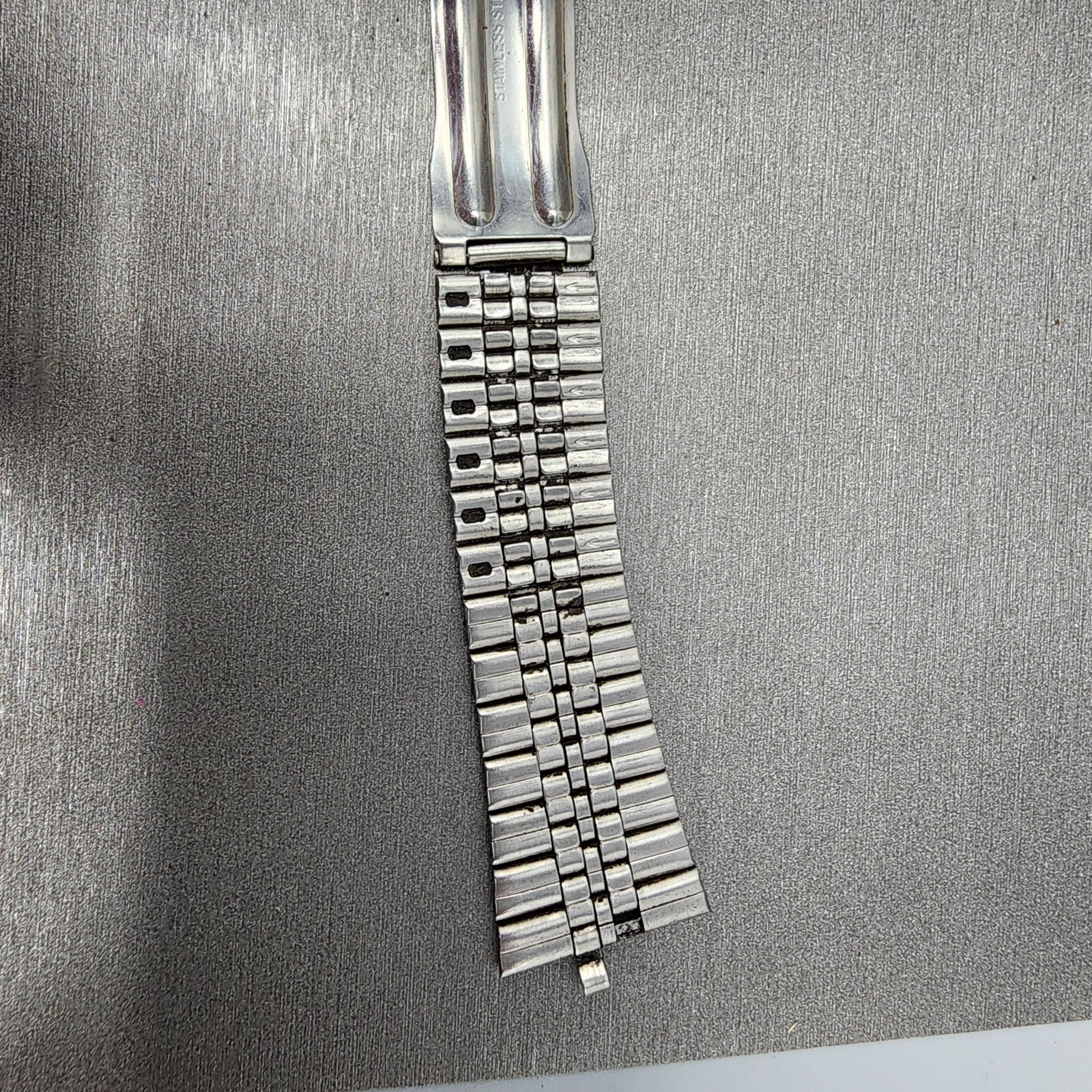 VTG Seiko Watch Bracelet 20mm Stainless Steel 5 Link Tri Folding Clasp no endlin12