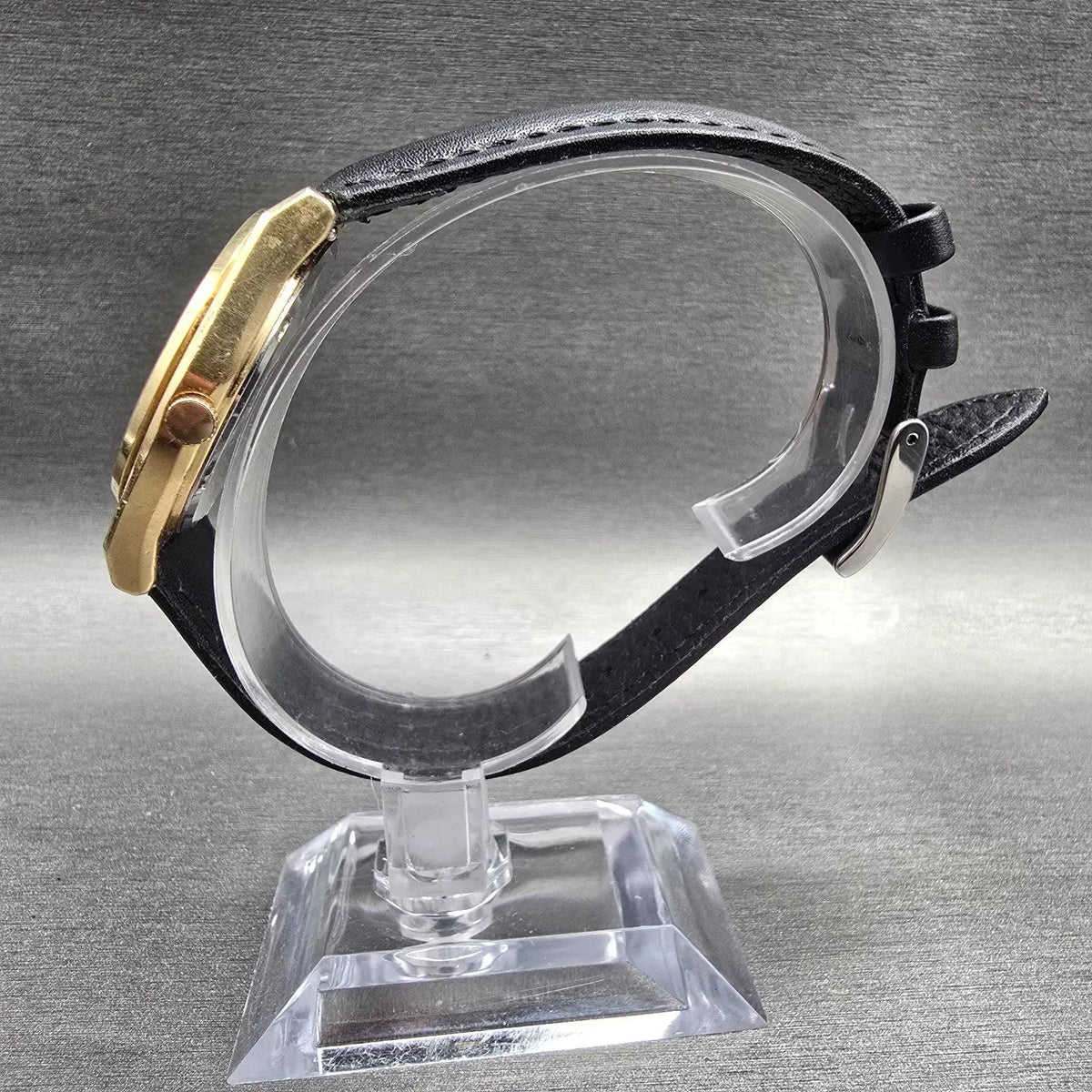 Seiko SQ Watch Men 35mm Gold Dial Gold Tone Daydate Round 6923-8009 New Battery6