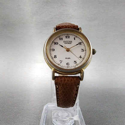 Seiko ALBA Watch Women 25mm White Dial Gold Tone Round V3066390 New Battery6