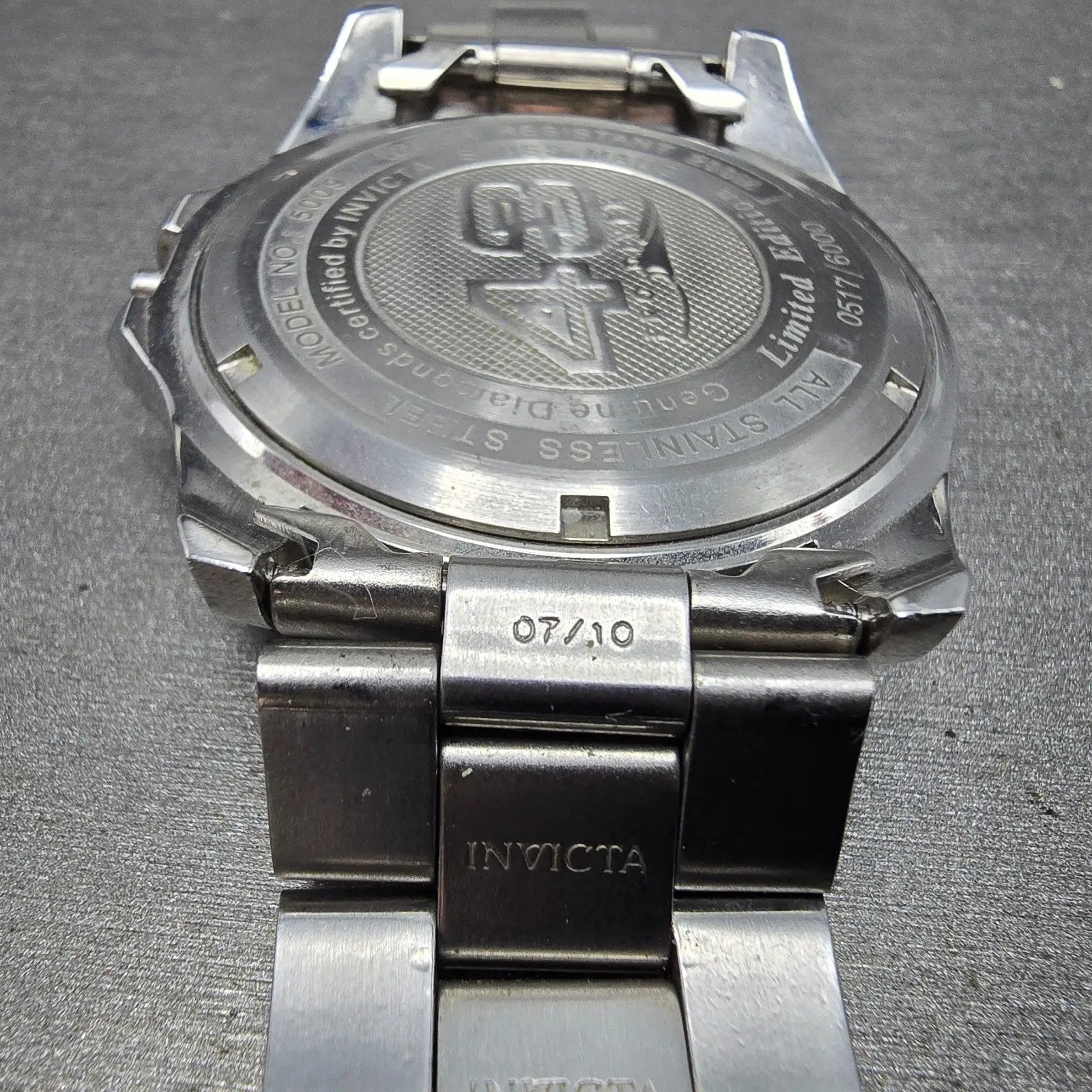 Invicta Pro Diver Watch Men 43mm MOP Dial Silver Tone Date 5009 PARTS NO CROWN14