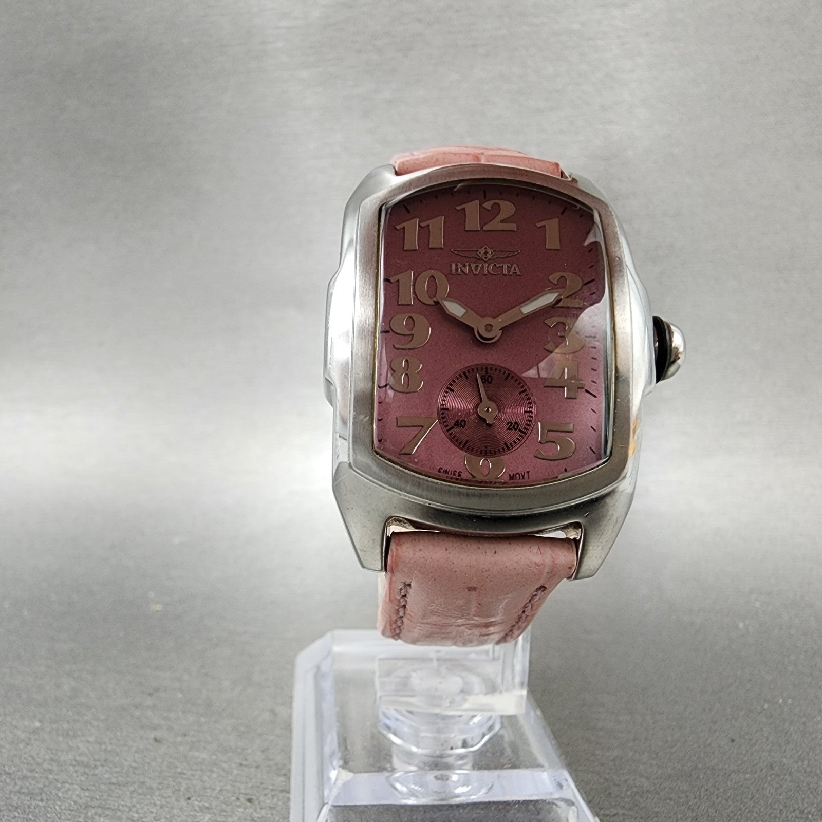 Inivcta Baby Lupah Watch Women 29mm Pink Dial Steel Rectangle 2152 New Battery5