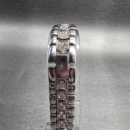 Bulova Watch Women 22mm MOP Dial Silver Tone Crystal Bezel 96T14 New Battery7