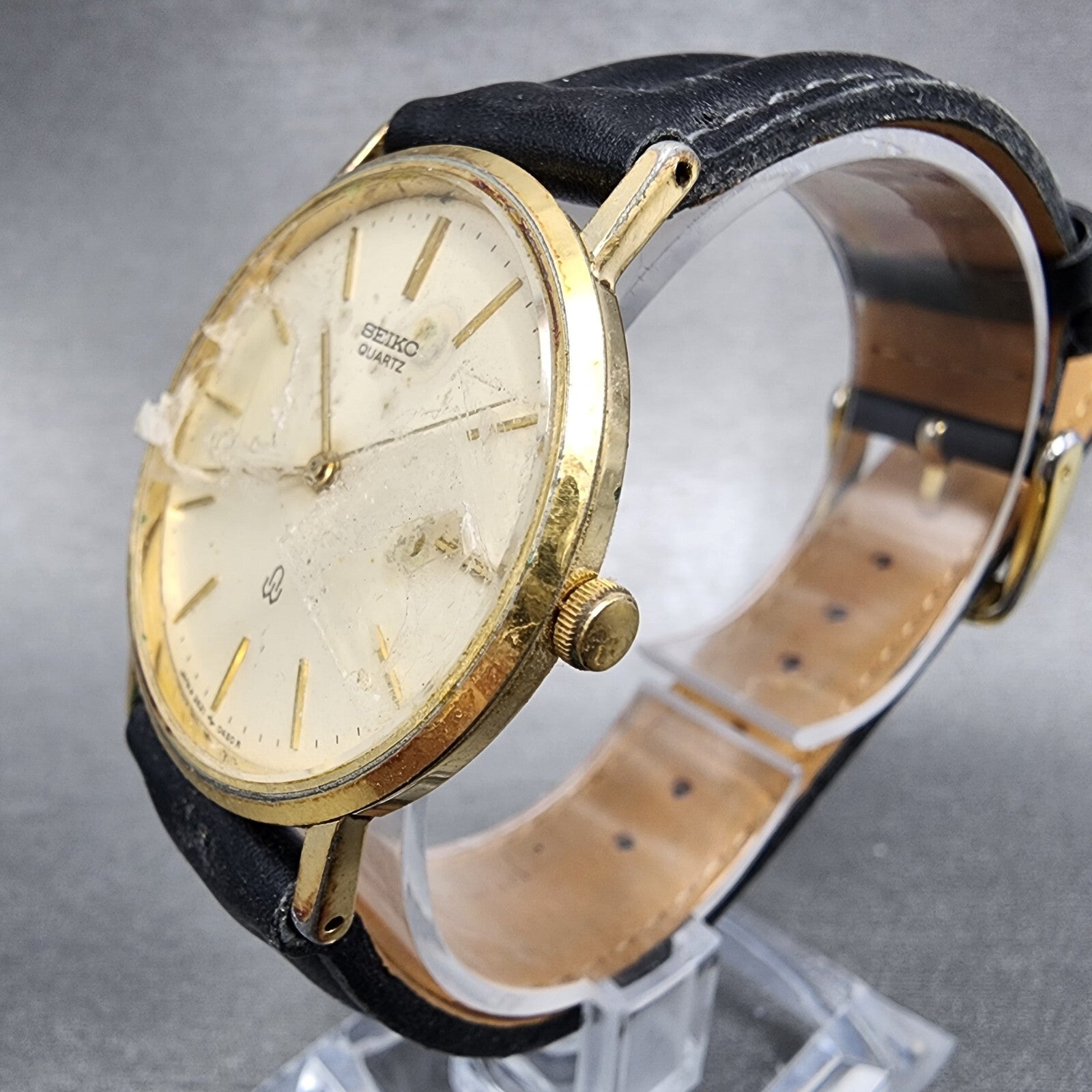 VTG Seiko Watch men 32mm Champagne Dial Gold Tone 26210140 PARTS3