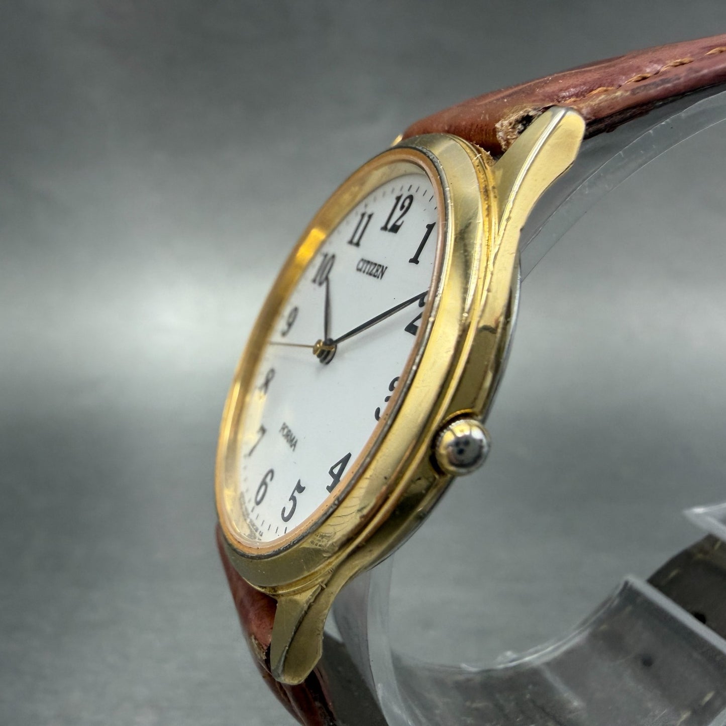 Citizen Forma Watch Men 33mm White Dial Gold Tone Round 4631-E63051 New BatteryA2
