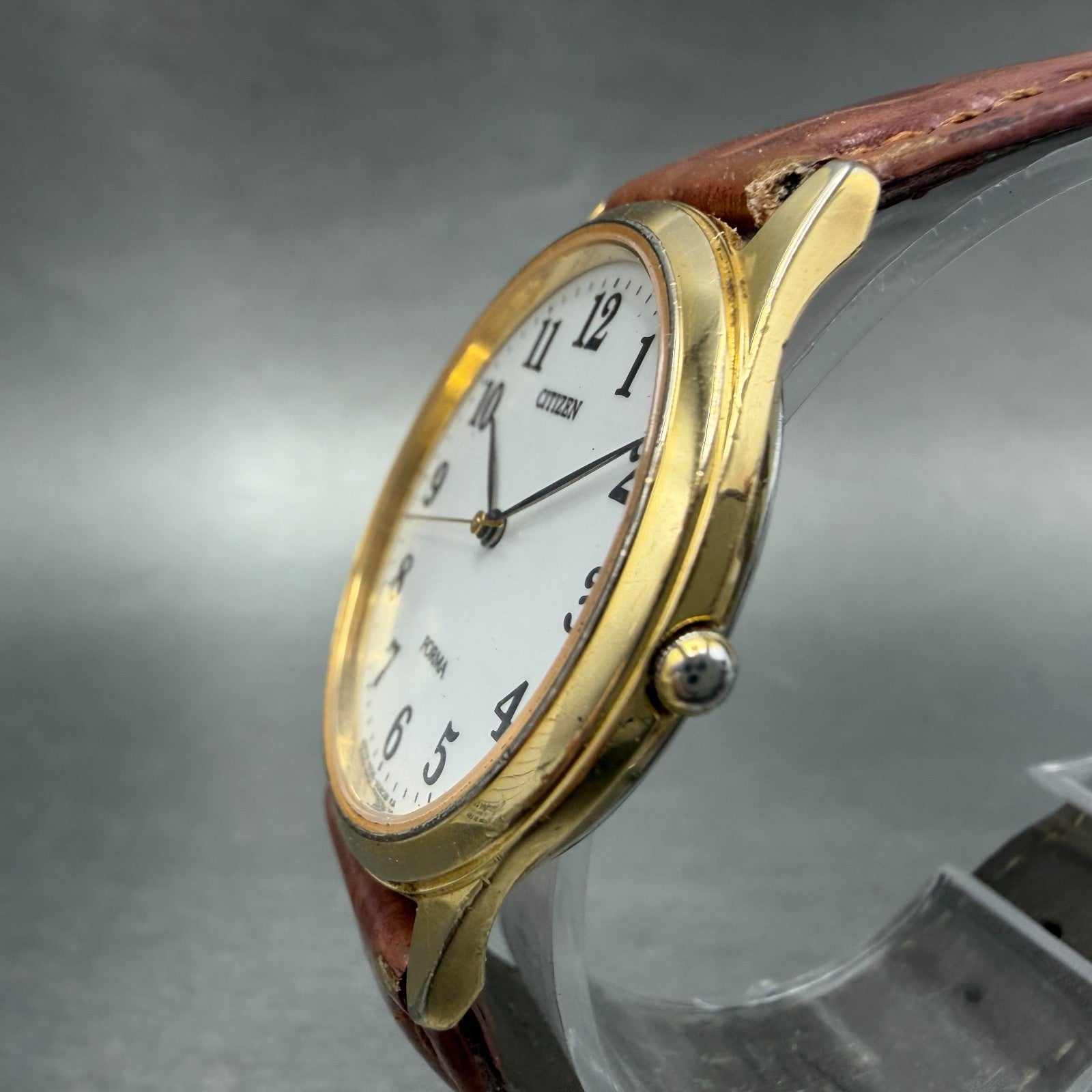 Citizen Forma Watch Men 33mm White Dial Gold Tone Round 4631-E63051 New BatteryA2