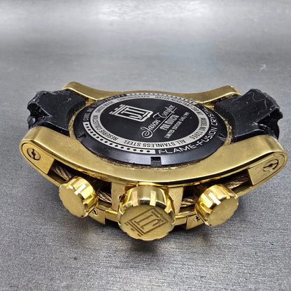 Invicta Jason Taylor Chronograph Watch Men 53mm Black Dial Gold Date 12955 READ11