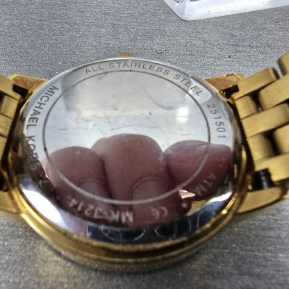 Michael Kors Nini Watch Women 35mm White Dial Gold Tone MK-3214 New Battery8