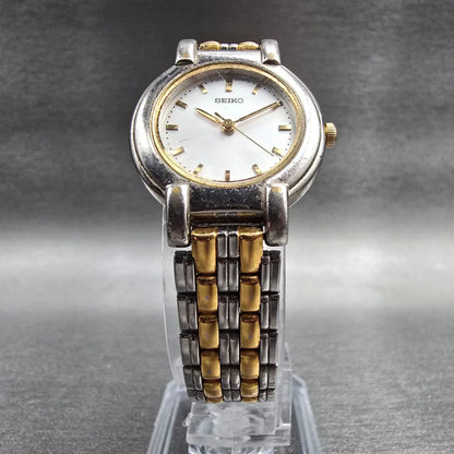 Seiko Watch Women 24mm Silver Dial Silver Tone Round V701-1791 New Battery JP5