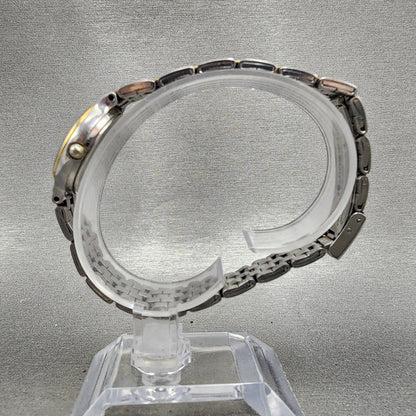 Seiko Watch Women 24mm White Dial Two Tone Date Round 7N826B29 New Battery6