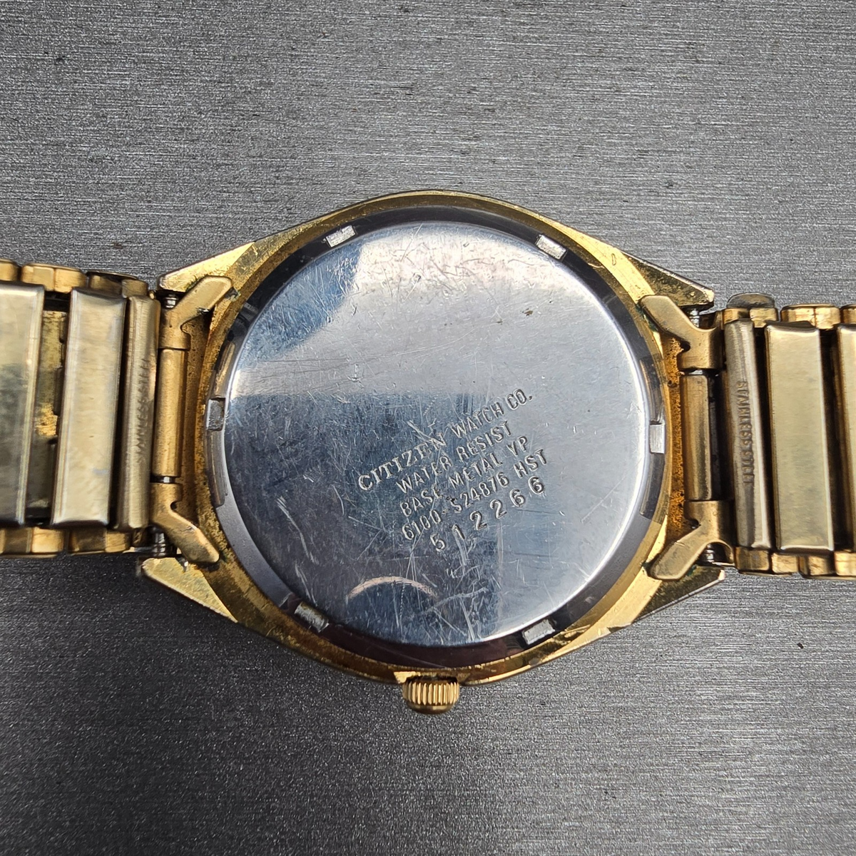 Citizen CQ Watch Men 35mm Gold Dial Gold Daydate 6100-S24876 New Battery JP VTG10