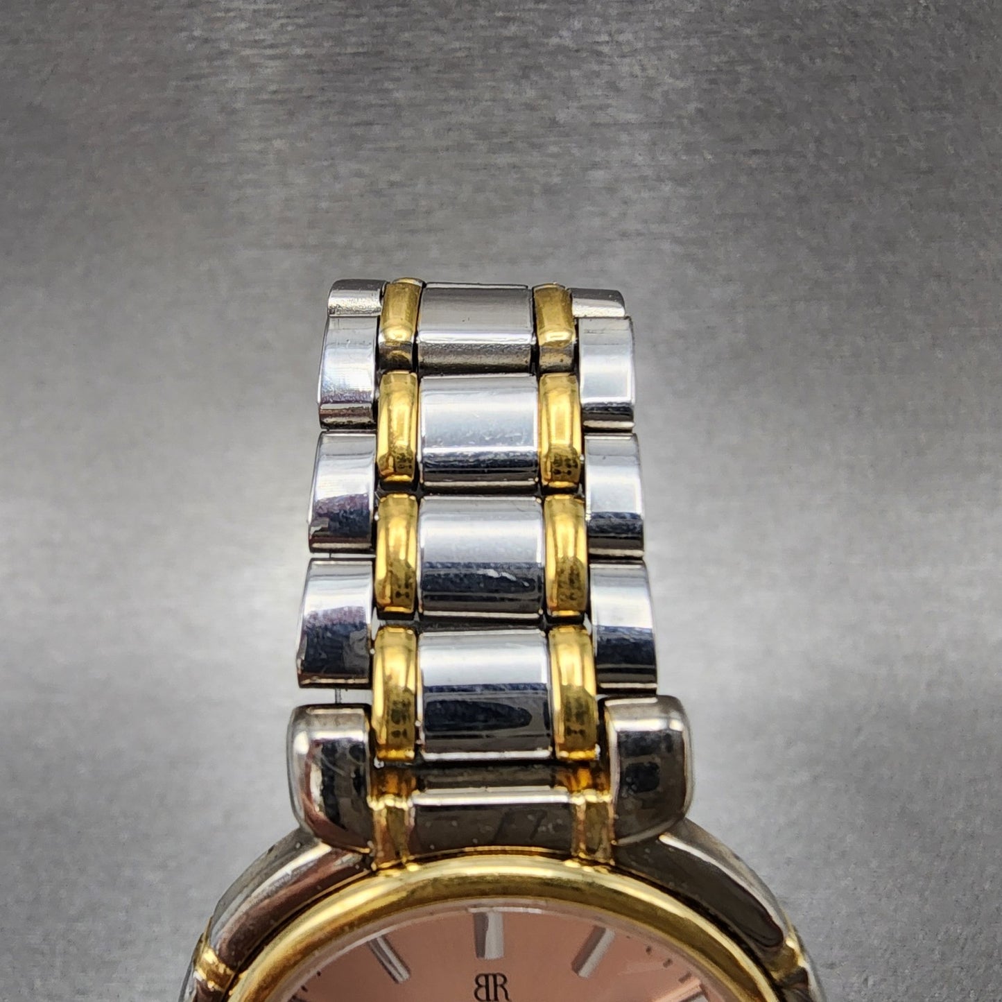 Benrus Watch Women 32mm Pink Dial Two Tone Round Vintage New Battery4