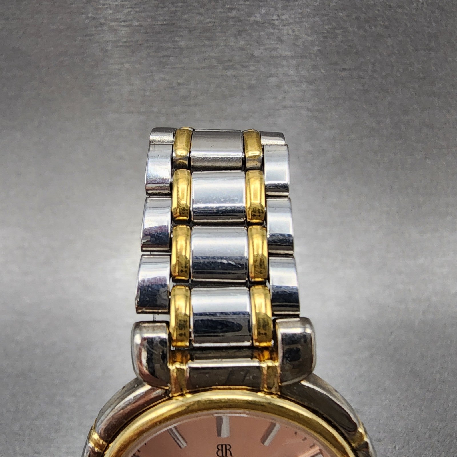 Benrus Watch Women 32mm Pink Dial Two Tone Round Vintage New Battery4