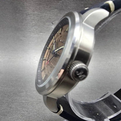 James McCabe Martin GMT Watch Men 42mm Brown Dial Steel Date Round New Battery2