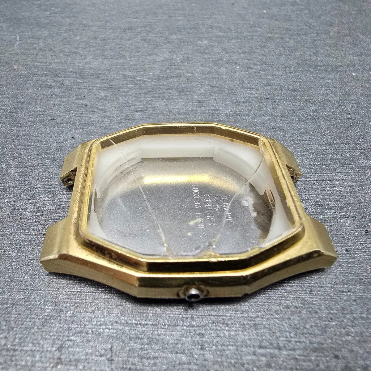 Seiko Watch Case Gold Tone Rectangle 7123-5239 31mm Vintage5