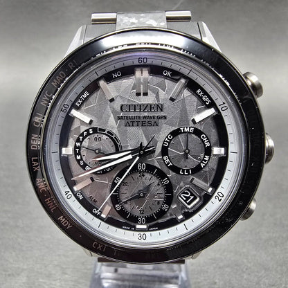 Citizen Attesa Eco-Drive Satellite Wave GPS Platinum Shine Watch Men0