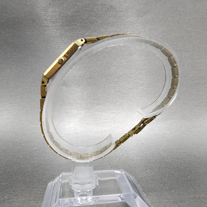 Seiko Watch Women 12mm Champagne Dial Gold Tone Rectangle 2E205179 New Battery6