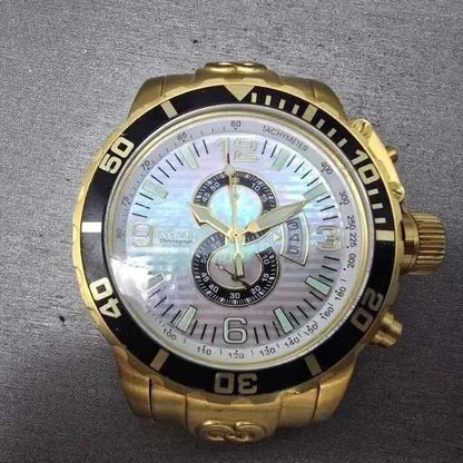 Invicta Corduba Chronograph Dive Watch Men 52mm MOP Dial Gold Tone 4899 NewBat3