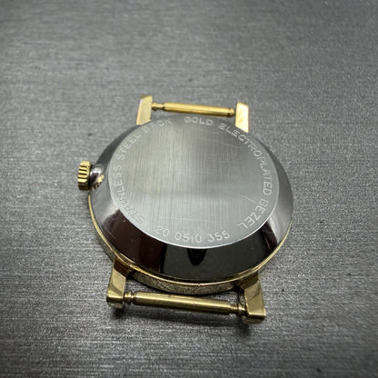 Zenith Movado Museum Watch Women 25mm White Dial Gold Plated Manual Wind PARTS9