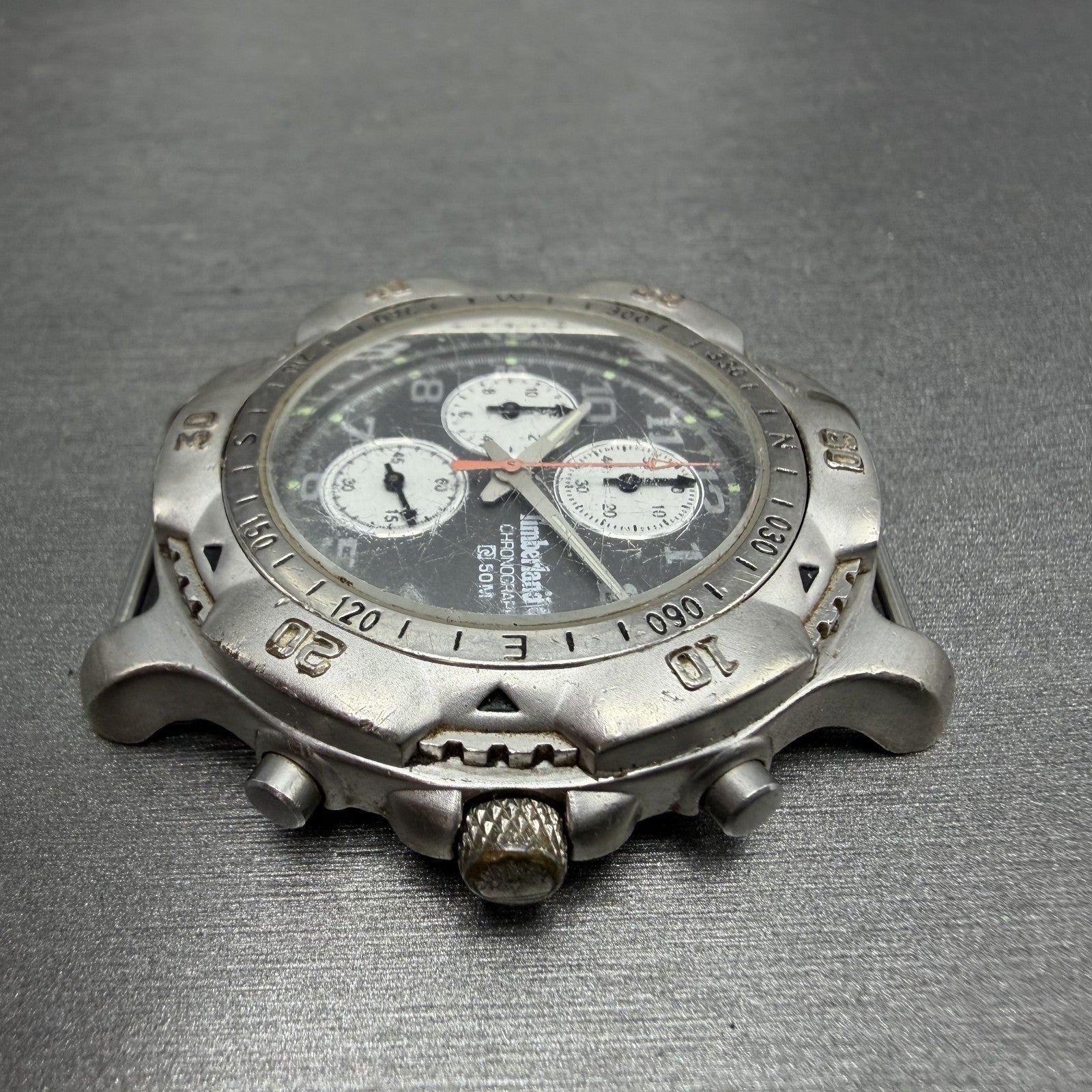 Timberland Chronograph Watch Men 41mm Gray Dial Silver Tone Round New Battery5