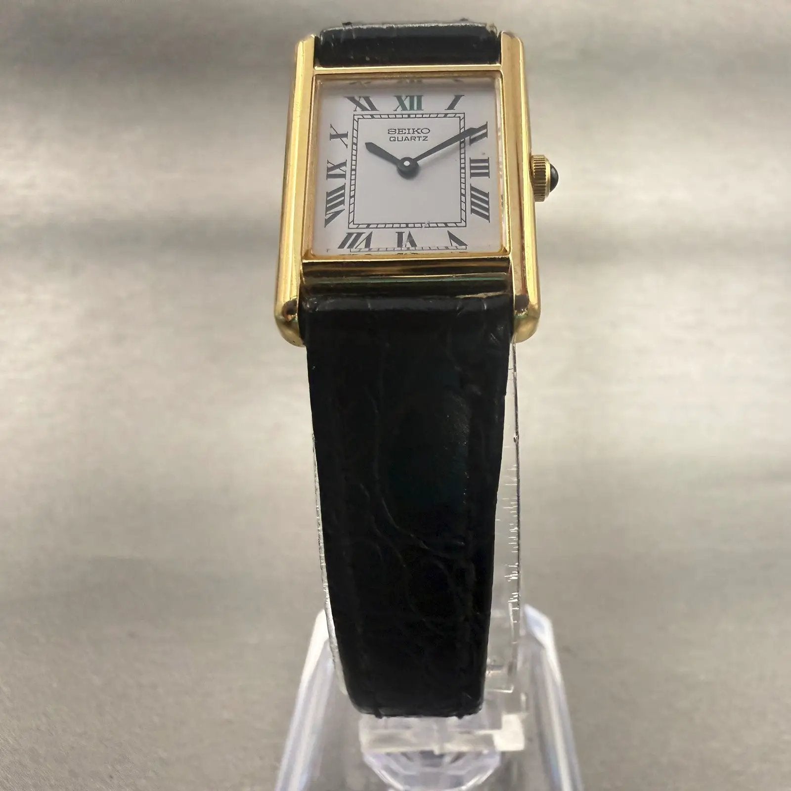 Seiko Tank Watch Women 18mm White Dial Gold Tone Rectangle 2Y00-5470 New Batt5