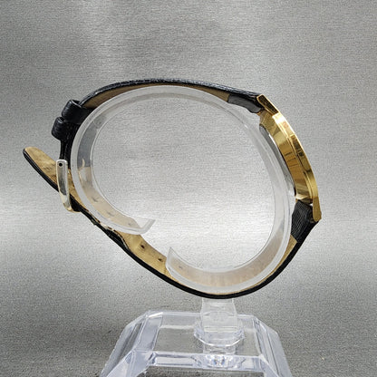 Movado Museum Watch 31mm Women Black Dial Gold Tone Round 87.45.882 New Batt ABC8