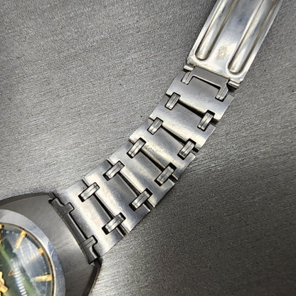 Orient Chrono Ace Watch Men 35mm Green Dial Steel Daydate G42926740 Runs9