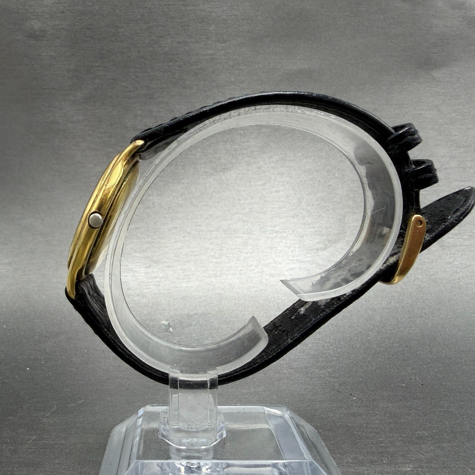 Raymond Weil Watch Unisex 31mm Black Dial Gold Plated Date Round READ!!!!!! 55096