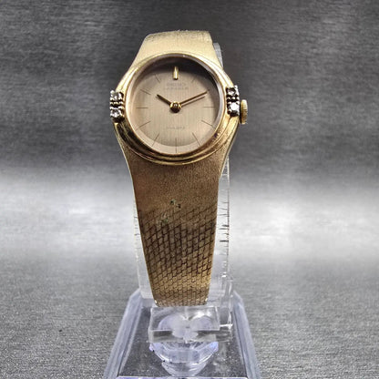 Seiko Lassale Watch Women 20mm Bronze Dial Gold Tone Diamonds 1400-6599 New Batt5