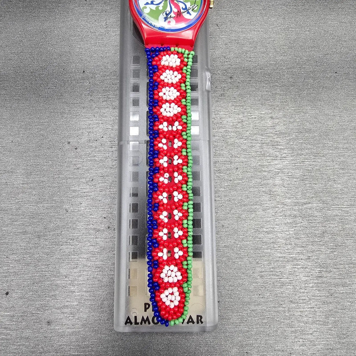 Swatch Special Despite Watch Men 34mm Green Dial Red Case GZ142 New Battery NOS3