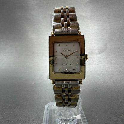 Rado Florence Tank Watch Women 18mm MOP Dial Gold Tone 153.3606.2 New Battery5