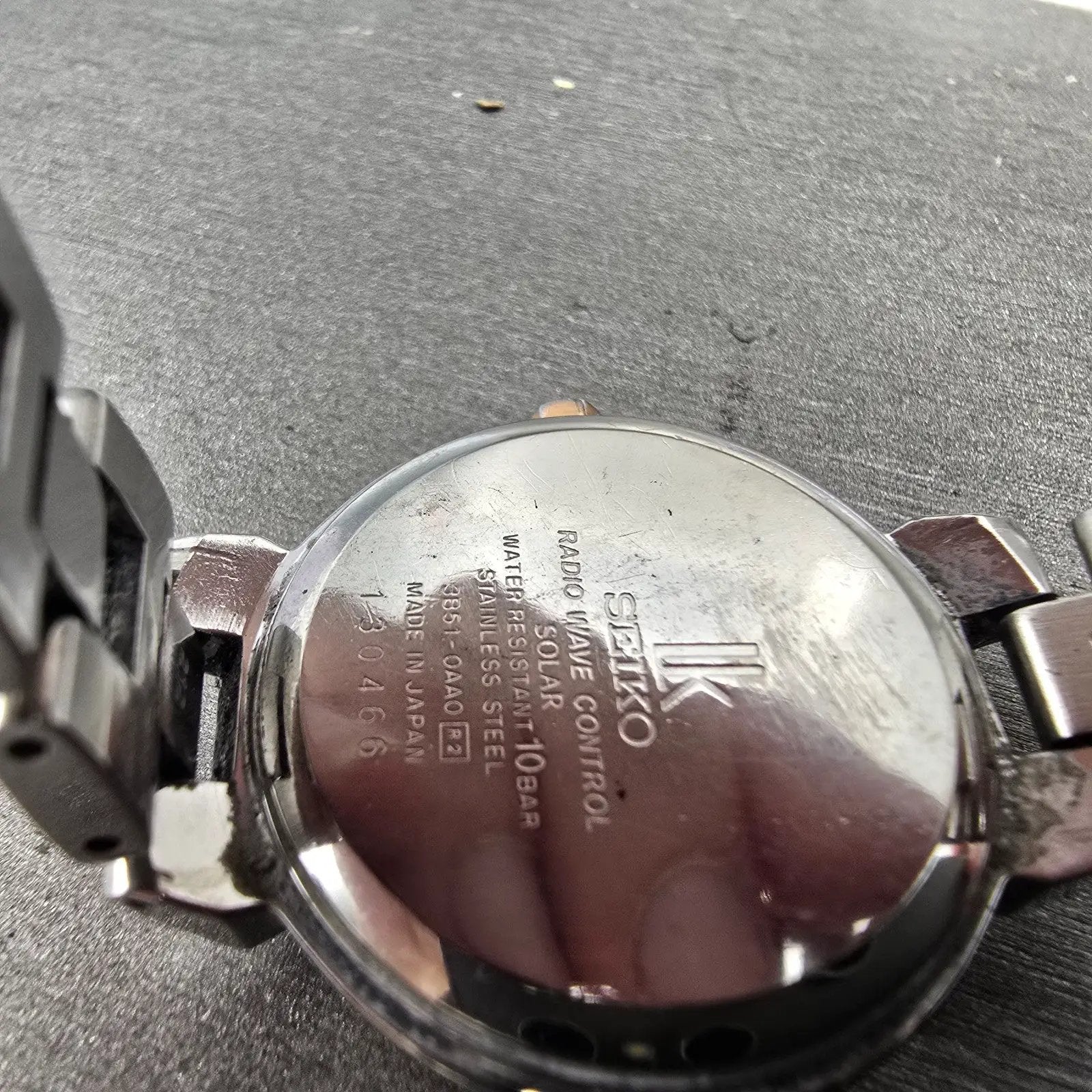 Seiko Lukia Solar Watch Women 28mm White Dial Two Tone Atomic Round READ!!!!!!!!10