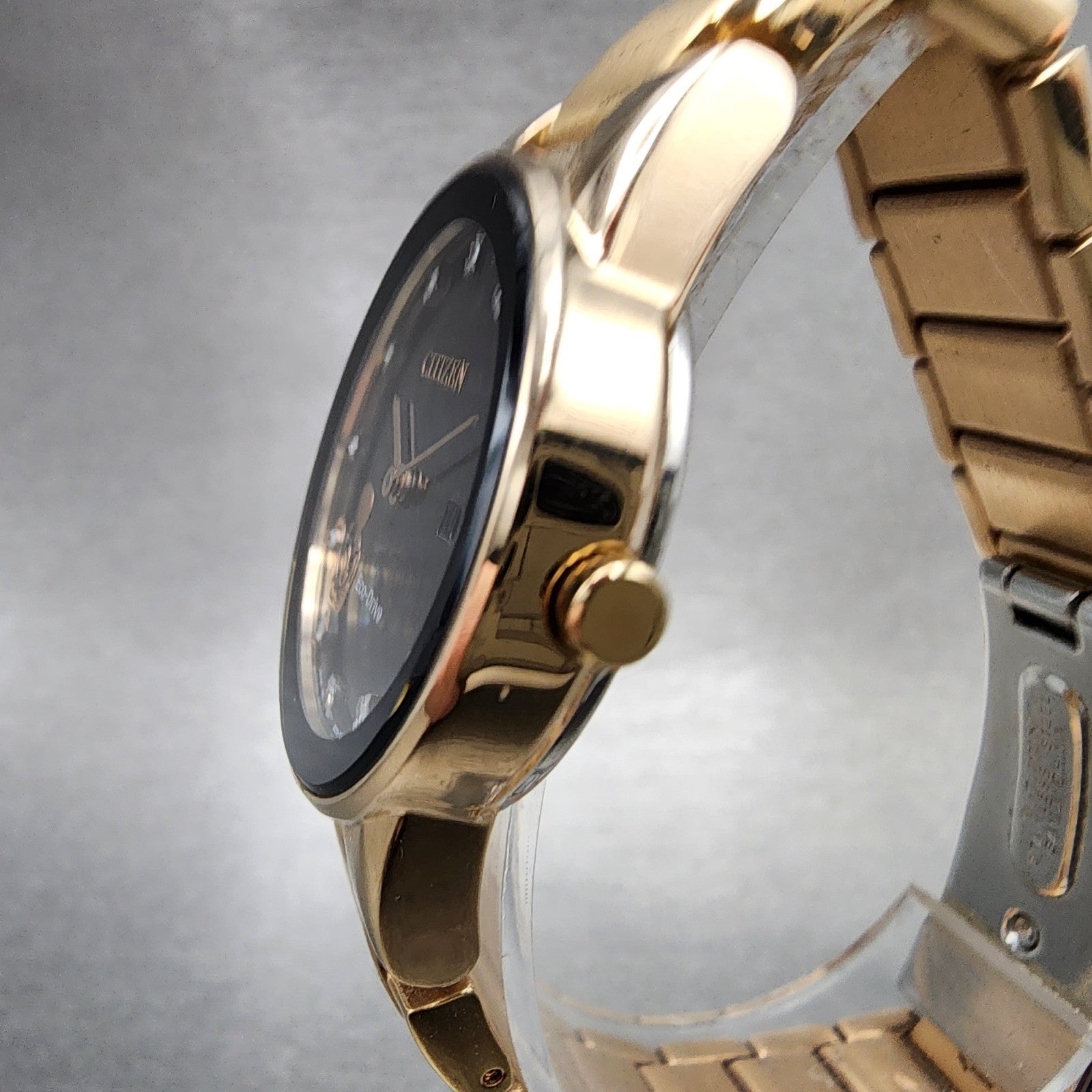 Citizen EcoDrive Mickey Mouse Watch Women 29mm Black Dial Rose Gold Date Runs2