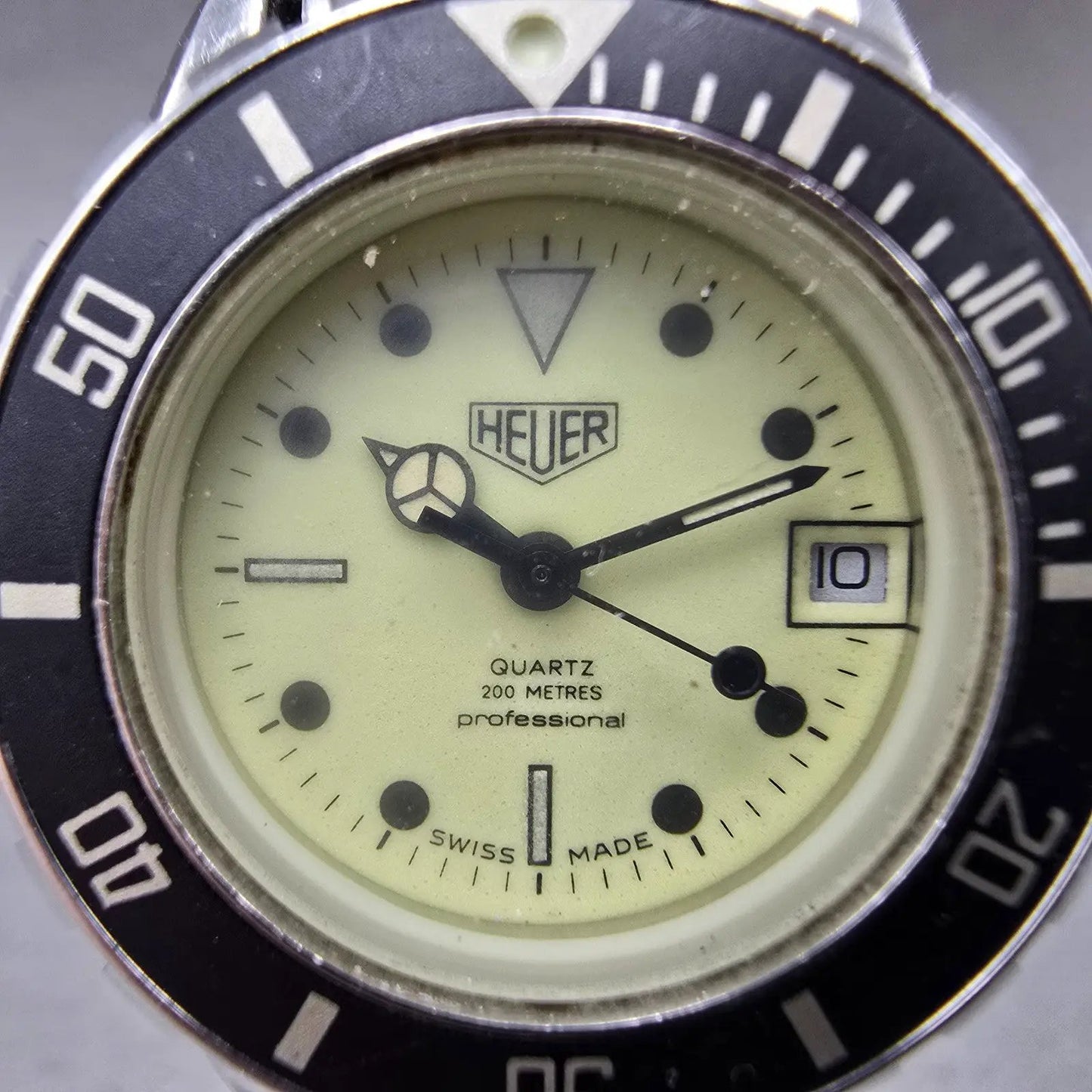 Heuer Professional 1000 Dive Watch Women 28mm Luminous Dial Steel Date New batt1
