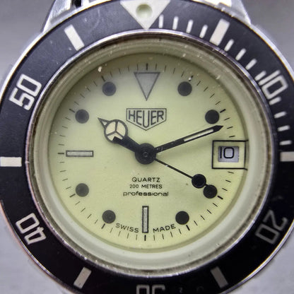 Heuer Professional 1000 Dive Watch Women 28mm Luminous Dial Steel Date New batt1