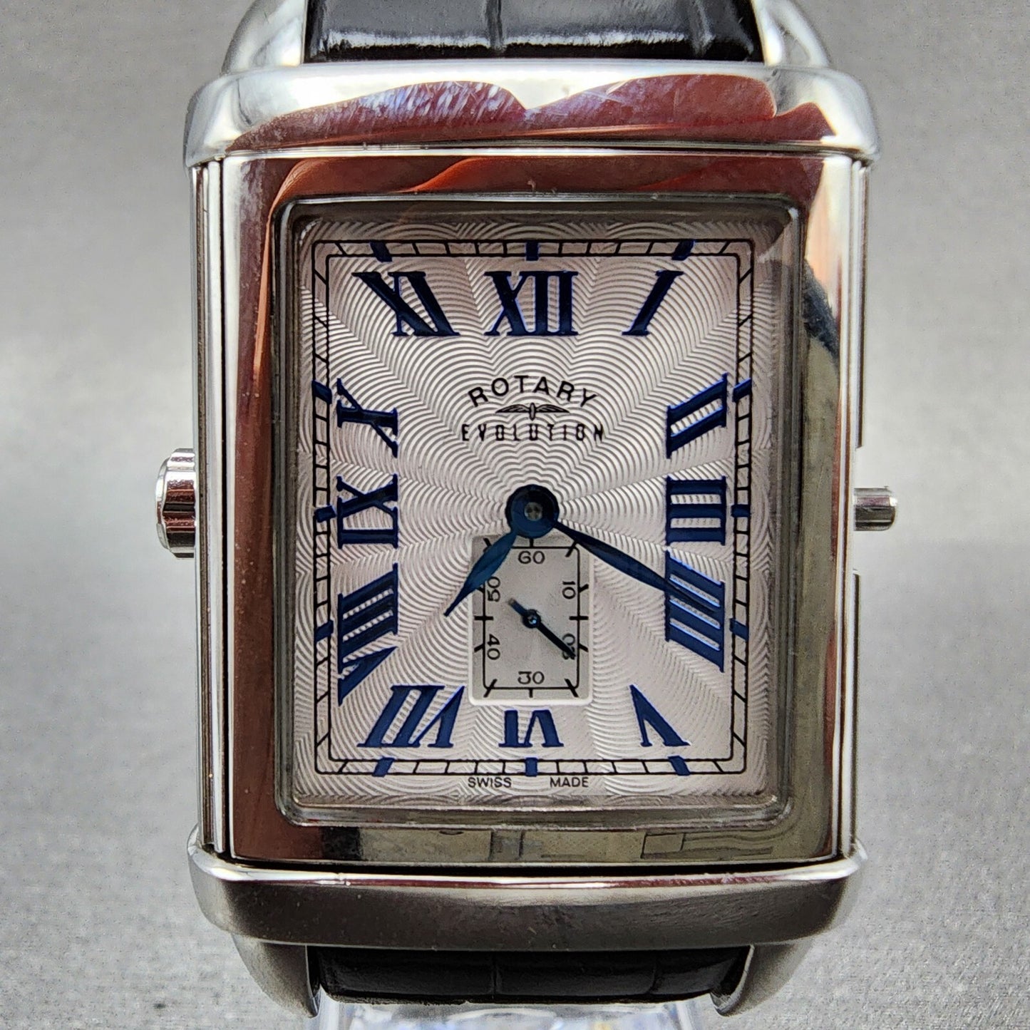 Rotary Revelation Watch Men 32mm Blue White Dial Small Seconds Reversible READ!!1