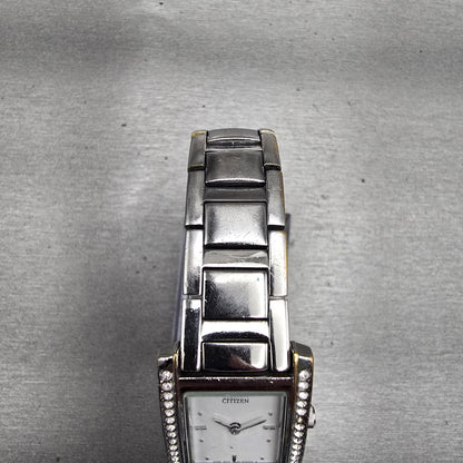 Citizen Watch Women 22mm White Dial Silver Tone Gemmed 1022-S92602 New Battery4
