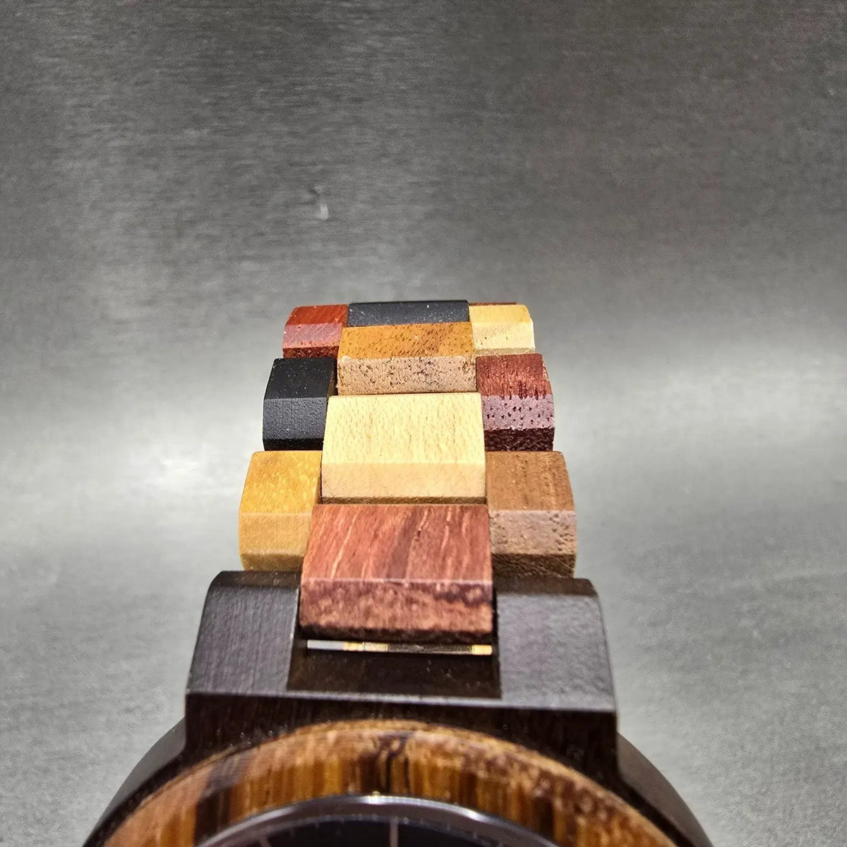 Bobo Bird Watch Men 46mm Brown Dial Wooden Case Round Daydate New Battery5