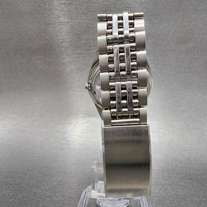 Orient AAA Deluxe Crystal Watch Men 35mm Silver Dial Steel Daydate Automatic