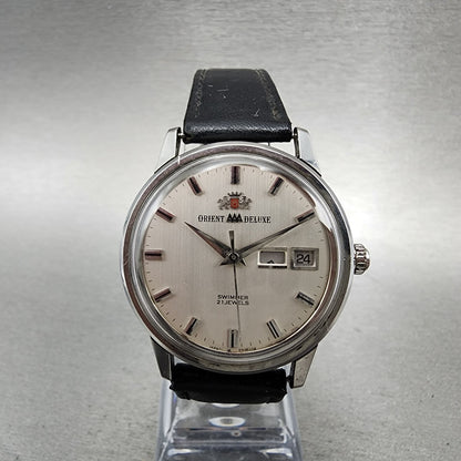 Orient AAA Deluxe Watch Men 35mm Silver Dial Steel Daydate Automatic READ!! RUNS