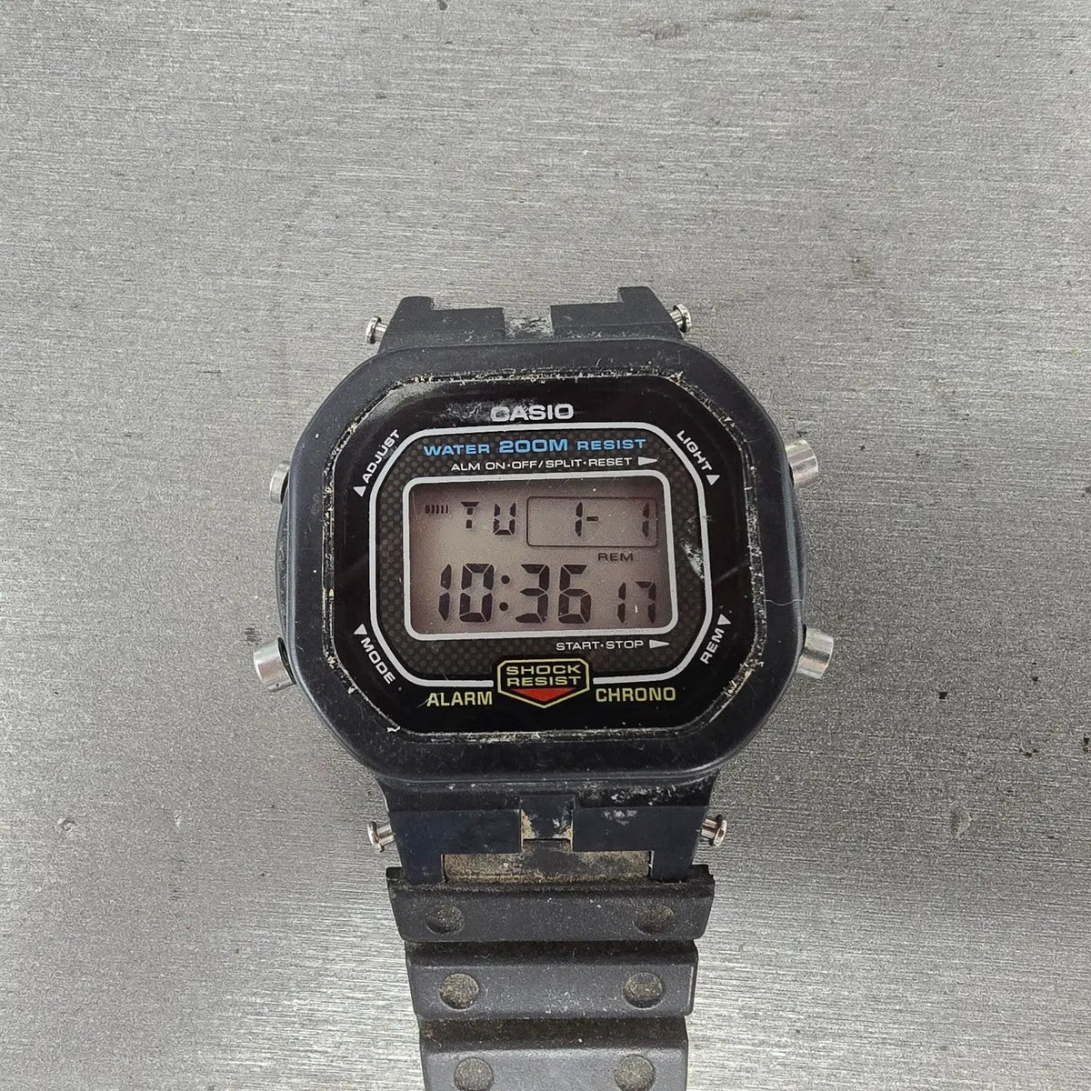 Casio G-Shock DW-5300 Watch Men 42mm Black Alarm Chronograph New Battery VTG0