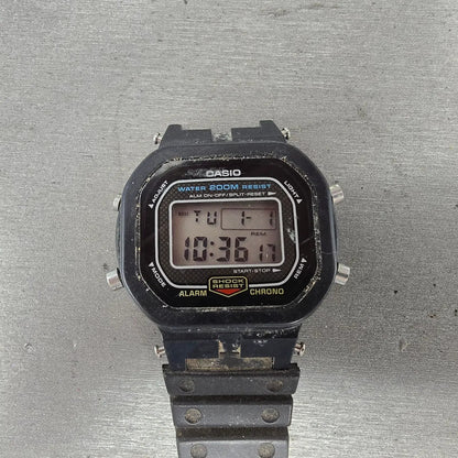 Casio G-Shock DW-5300 Watch Men 42mm Black Alarm Chronograph New Battery VTG0
