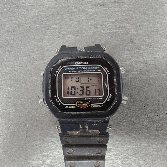 Casio G-Shock DW-5300 Watch Men 42mm Black Alarm Chronograph New Battery VTG0