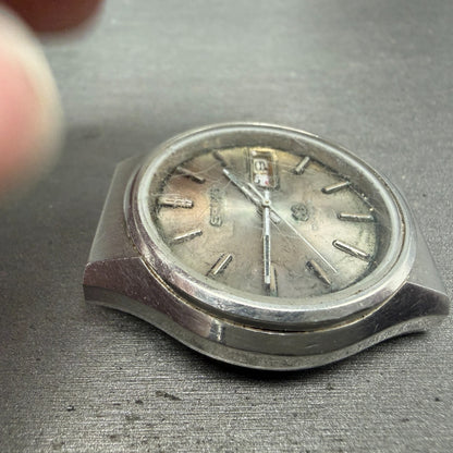 Seiko SQ Watch Men 36mm Silver Dial Silver Tone Daydate Round 0903-7019 PARTS4